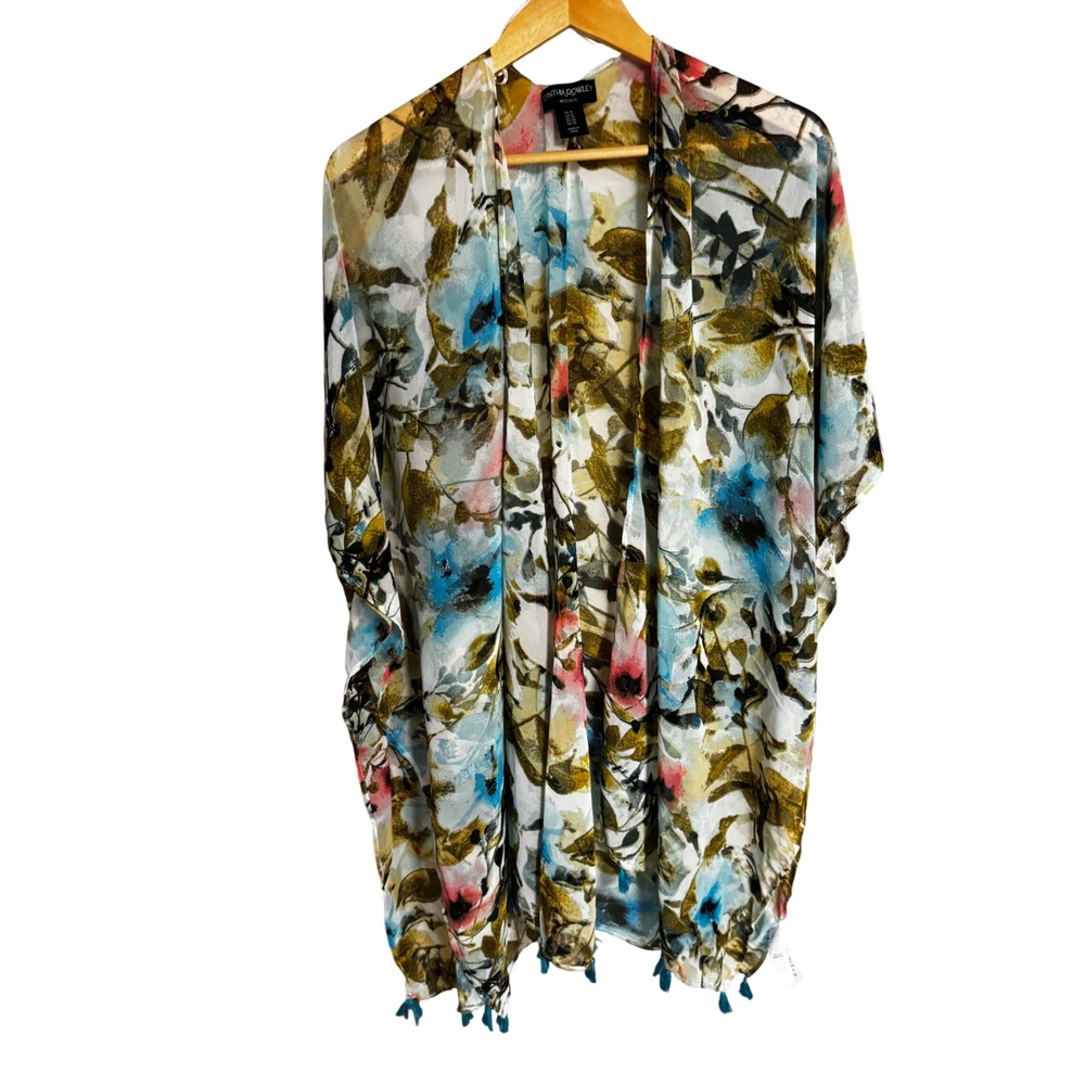 Cynthia‎ Rowley Woman Floral Kimono swim coverup Multi Color Size 1X